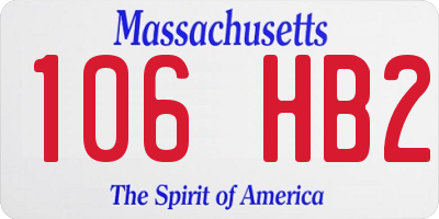 MA license plate 106HB2