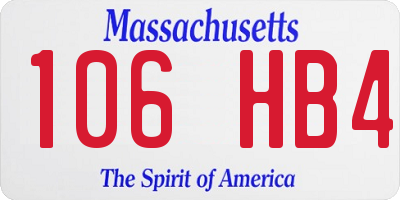 MA license plate 106HB4