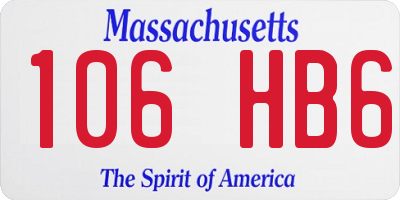 MA license plate 106HB6