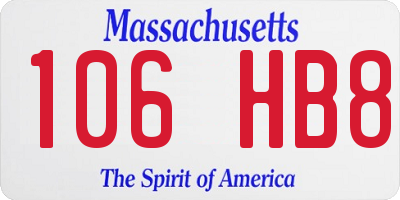 MA license plate 106HB8