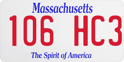 MA license plate 106HC3