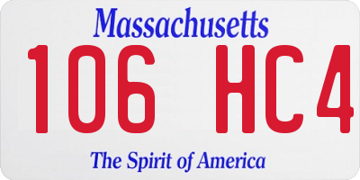 MA license plate 106HC4