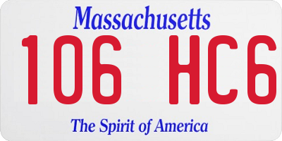 MA license plate 106HC6