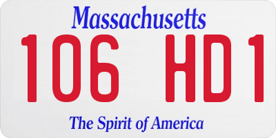 MA license plate 106HD1