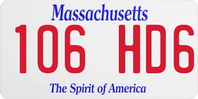 MA license plate 106HD6