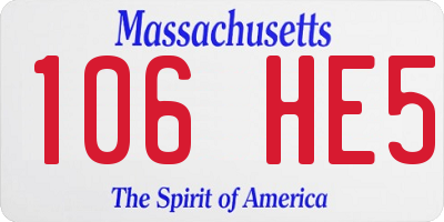 MA license plate 106HE5