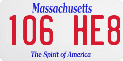MA license plate 106HE8