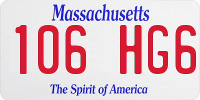 MA license plate 106HG6