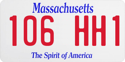 MA license plate 106HH1