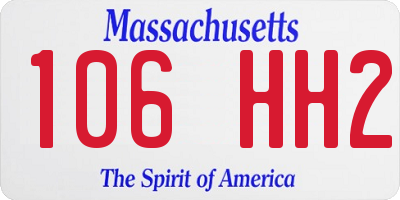 MA license plate 106HH2