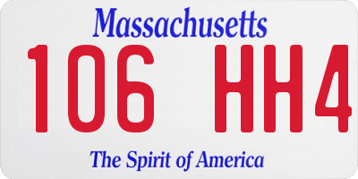 MA license plate 106HH4