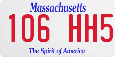 MA license plate 106HH5