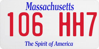MA license plate 106HH7
