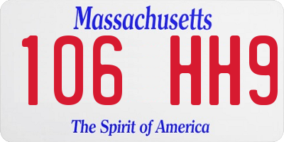 MA license plate 106HH9