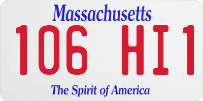 MA license plate 106HI1