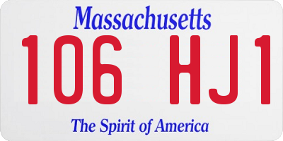 MA license plate 106HJ1