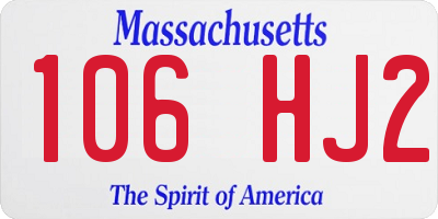 MA license plate 106HJ2