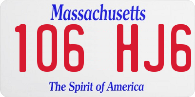 MA license plate 106HJ6