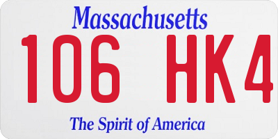 MA license plate 106HK4