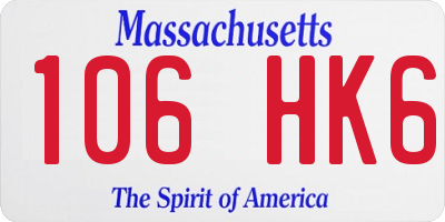 MA license plate 106HK6