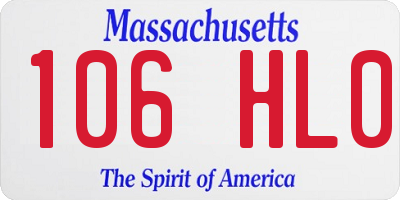 MA license plate 106HL0