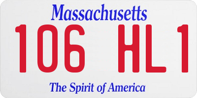 MA license plate 106HL1