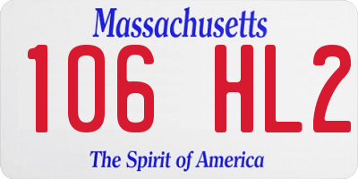 MA license plate 106HL2