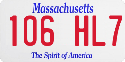 MA license plate 106HL7