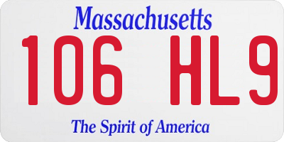 MA license plate 106HL9