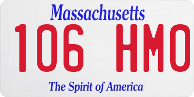 MA license plate 106HM0
