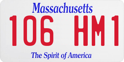 MA license plate 106HM1