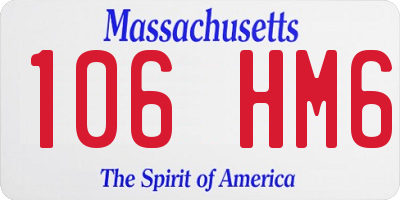 MA license plate 106HM6
