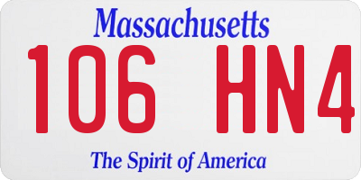 MA license plate 106HN4