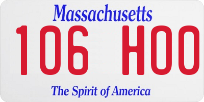 MA license plate 106HO0
