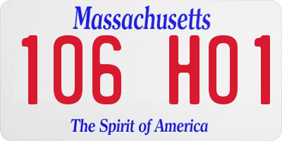 MA license plate 106HO1