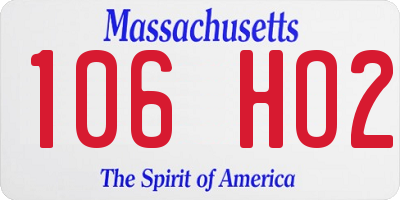 MA license plate 106HO2