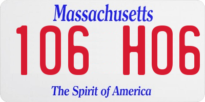 MA license plate 106HO6