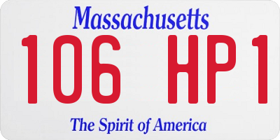 MA license plate 106HP1