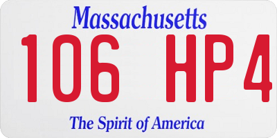MA license plate 106HP4