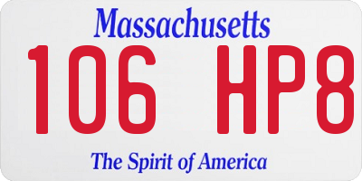 MA license plate 106HP8