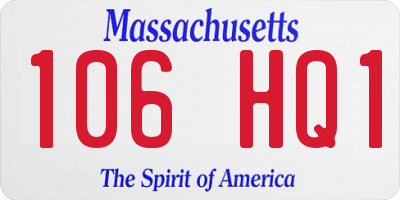 MA license plate 106HQ1