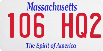 MA license plate 106HQ2