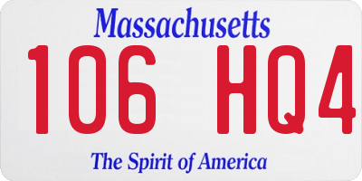 MA license plate 106HQ4