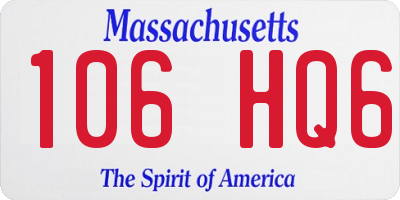 MA license plate 106HQ6