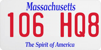 MA license plate 106HQ8