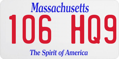 MA license plate 106HQ9