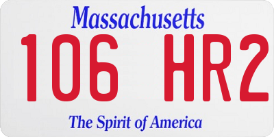 MA license plate 106HR2