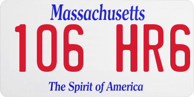 MA license plate 106HR6