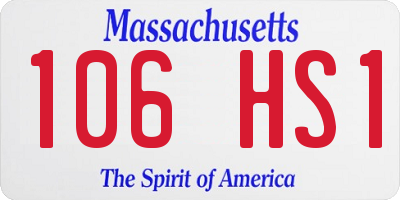 MA license plate 106HS1
