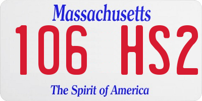 MA license plate 106HS2